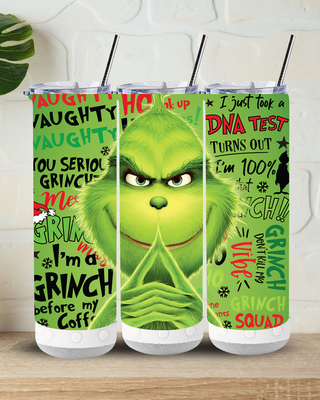 Grinch DNA Test Naughty Christmas Tumbler image 1