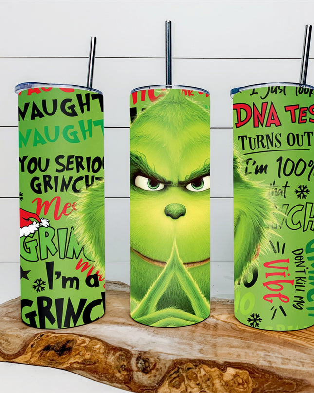 Grinch DNA Test Naughty Christmas Tumbler image 0