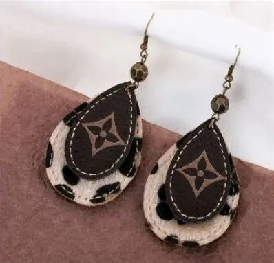 Christina Leather Drop Earrings image 0