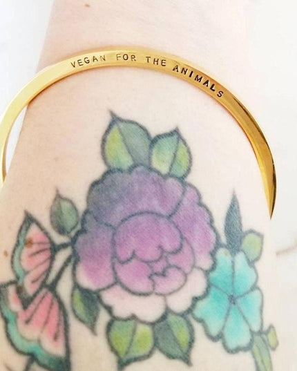 slay all day Gold Plated Skinny Cuff Stacking Bracelet image 2