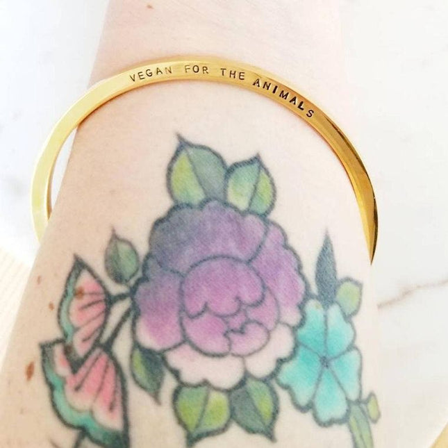 slay all day Gold Plated Skinny Cuff Stacking Bracelet image 2