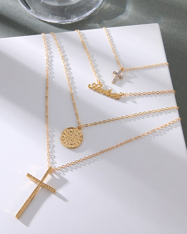 Bohemian Multilayer Big Cross Pendant Necklace image 4