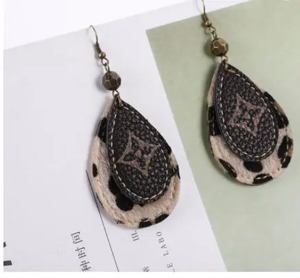 Christina Leather Drop Earrings image 2