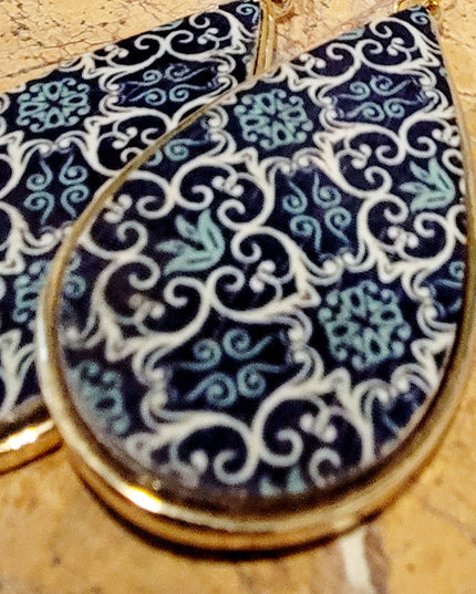 Blue Moroccan Teardrop Earrings image 3