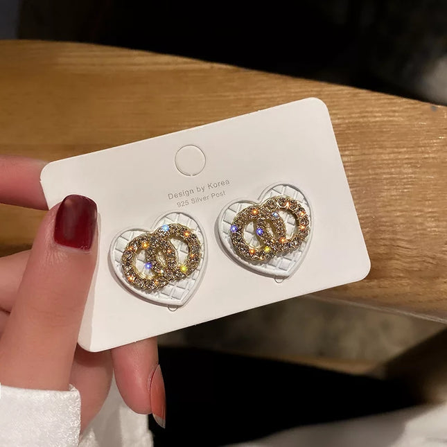 Rhinestone Bijoux Double Circles Stud Earrings image 1