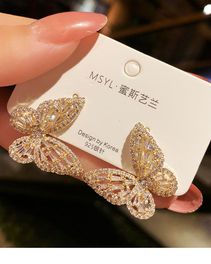 Big Butterfly Gold Earring image 0