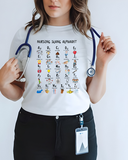 Unisex Nurse Alphabet Shirt/Fun Nurse Shirt image 1