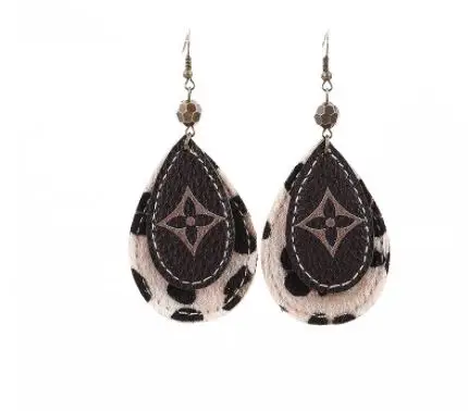 Christina Leather Drop Earrings image 1