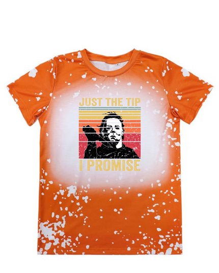 Just the Tip Halloween Bleach Tee (Orange) image 0