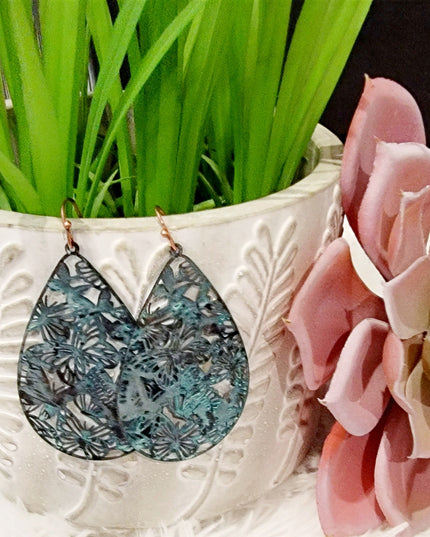 Metal Filigree Butterfly Earrings image 2