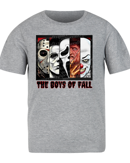The Boys of Fall Horror Mashup Tee (Gray) image 0