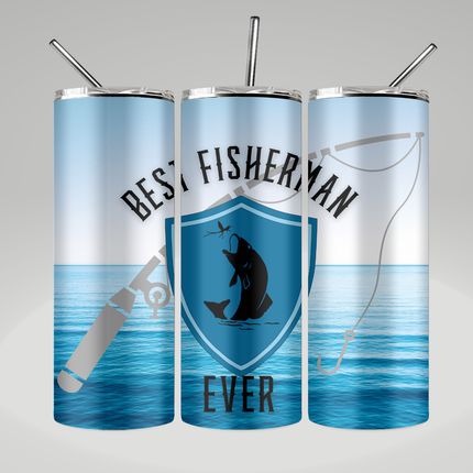 Best Fisherman Ever Skinny Tumbler image 0