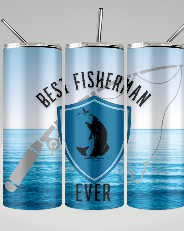 Best Fisherman Ever Skinny Tumbler image 0