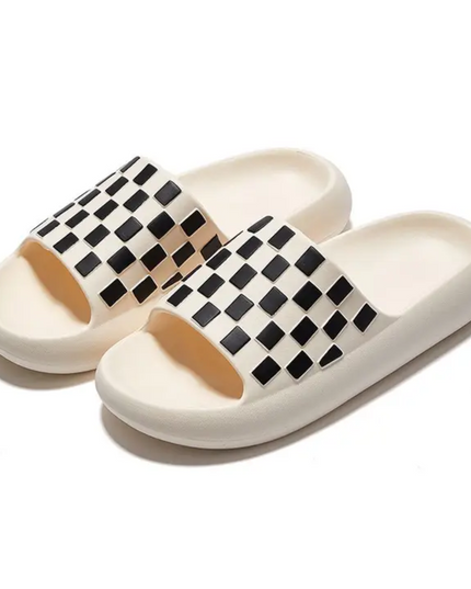 Black & White Checkered Cloud Slides