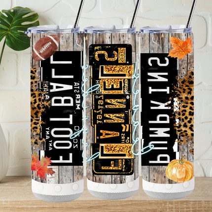 Pumpkins • Flannels • Football Leopard Tumbler