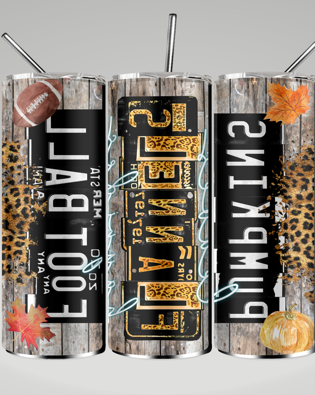 Pumpkins • Flannels • Football Leopard Tumbler