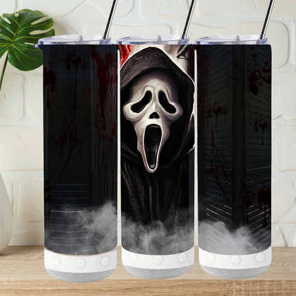 Ghostface Black Tumbler- Skinny, Speaker or 4 in 1