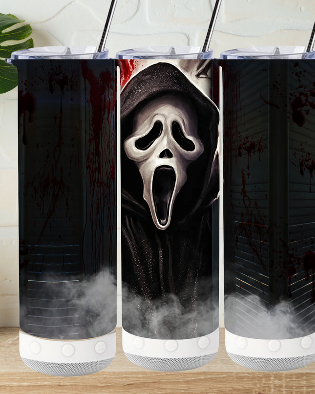 Ghostface Black Tumbler- Skinny, Speaker or 4 in 1