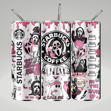 Ghostface Starbucks Tumbler- Skinny, Speaker or 4 in 1