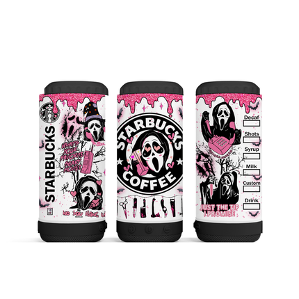 Ghostface Starbucks Tumbler- Skinny, Speaker or 4 in 1