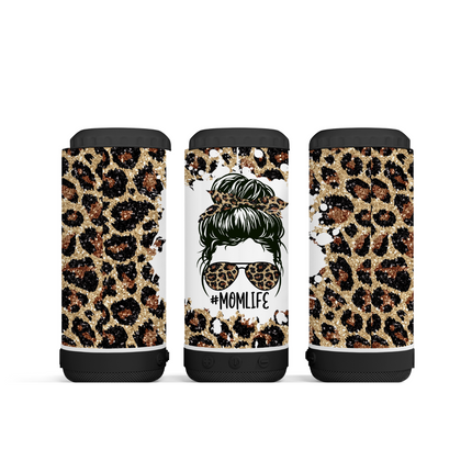 Leopard Print Mom Life Tumbler – Skinny, Speaker, or 4-in-1 Can Cooler