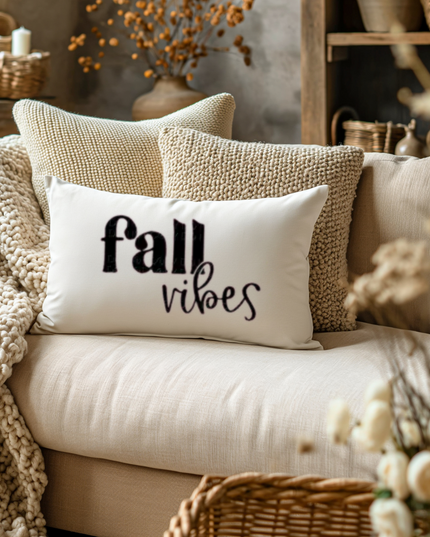 Fall Vibes Pillow – Cozy Farmhouse Autumn Home Decor