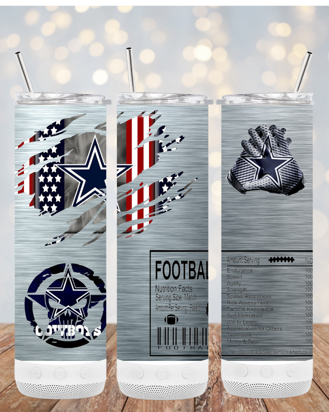 Dallas Cowboys Steel Tumbler - Skinny, Speaker or 4 in 1