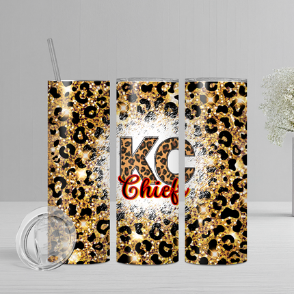 Kansas City Leopard Tumbler - Skinny, Speaker or 4 in 1