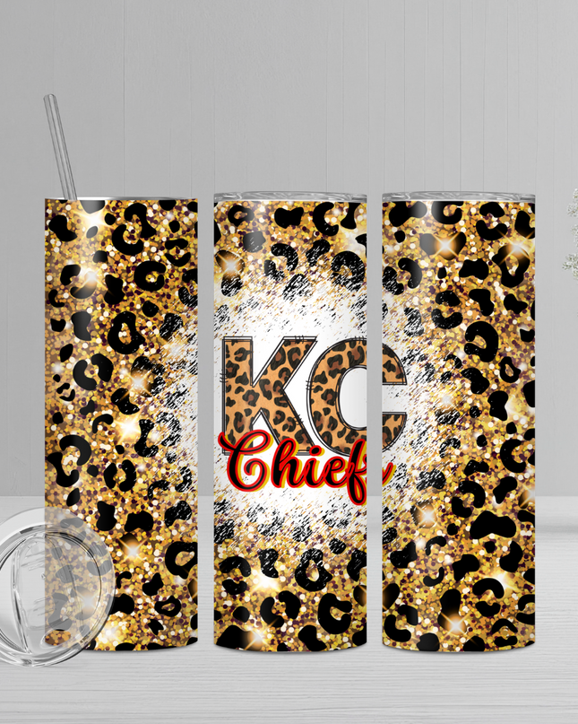Kansas City Leopard Tumbler - Skinny, Speaker or 4 in 1
