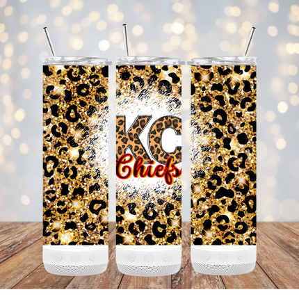 Kansas City Leopard Tumbler - Skinny, Speaker or 4 in 1