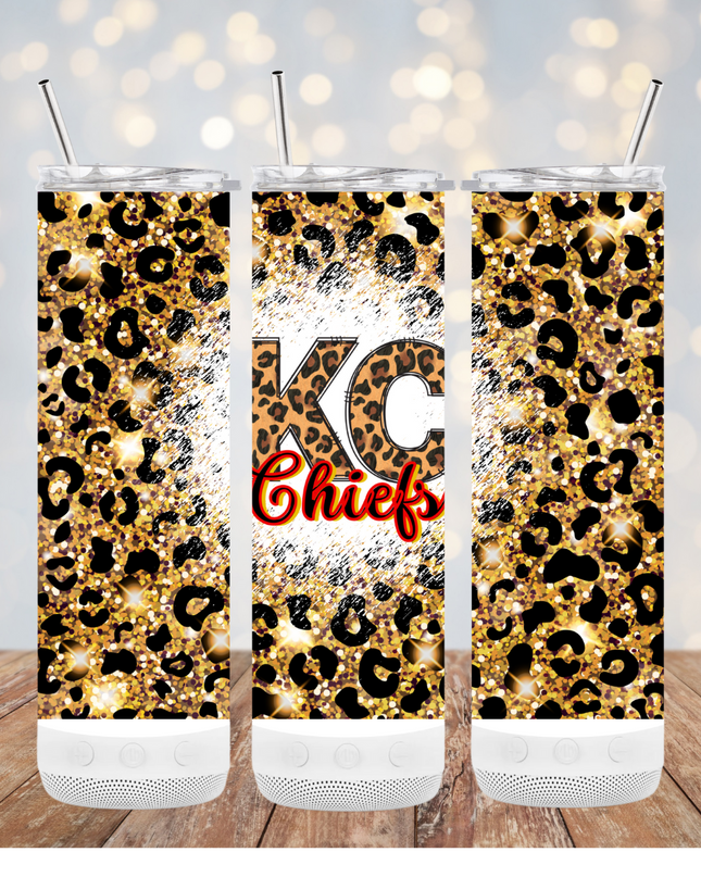 Kansas City Leopard Tumbler - Skinny, Speaker or 4 in 1