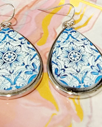 Royal blue Moroccan Teardrop Earrings image 2