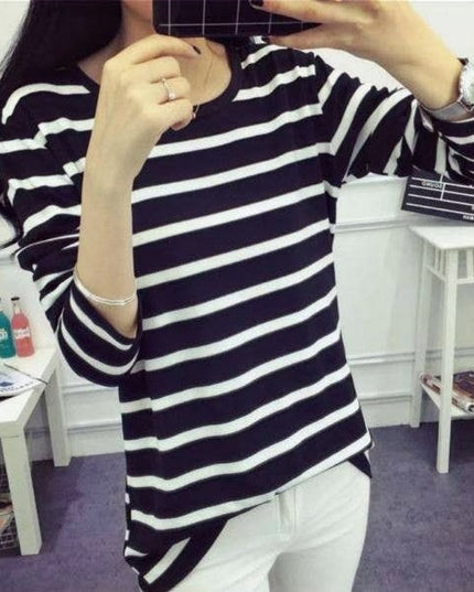 Stripe Top (Long Sleeve) - Black image 0