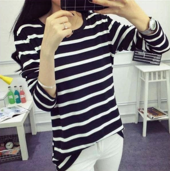 Stripe Top (Long Sleeve) - Black image 0