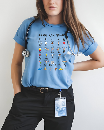Unisex Nurse Alphabet Shirt/Fun Nurse Shirt image 2