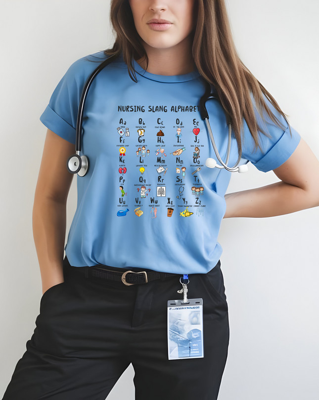 Unisex Nurse Alphabet Shirt/Fun Nurse Shirt image 2