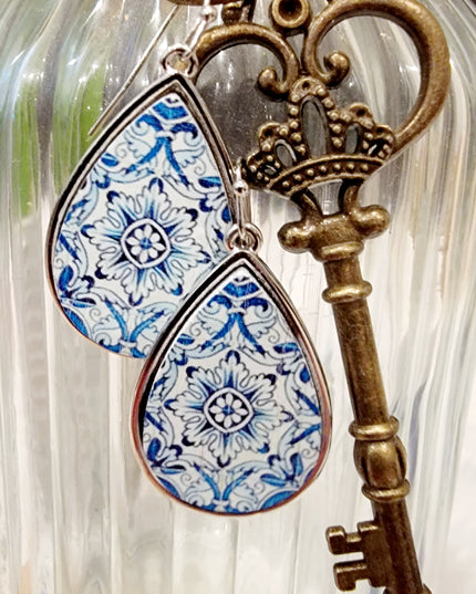 Royal blue Moroccan Teardrop Earrings image 1