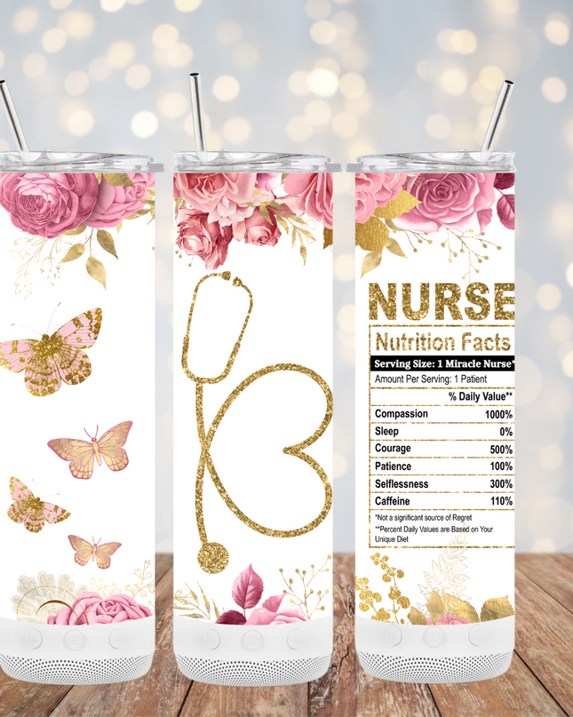 Nurse Butterfly Tumbler, Bluetooth speaker tumbler image 1