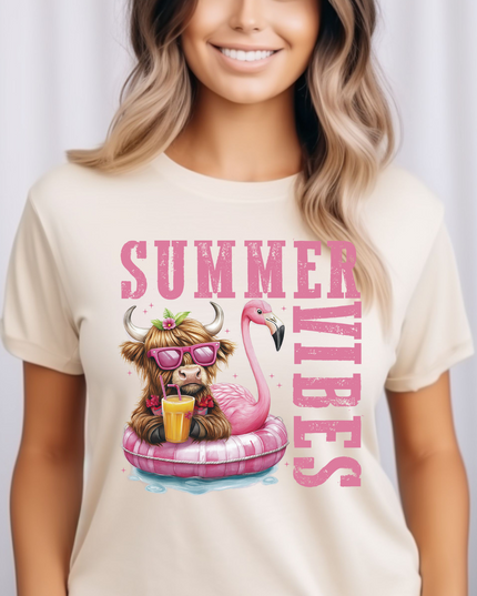 Summer Vibes Cow Tee image 0
