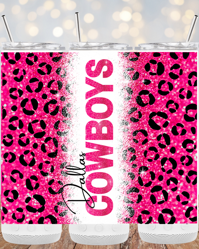 Dallas Cowboys Pink Leopard Tumbler image 1