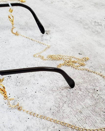 Moon and Star Celestial Layering Trendy Face Mask Chain Necklace image 2