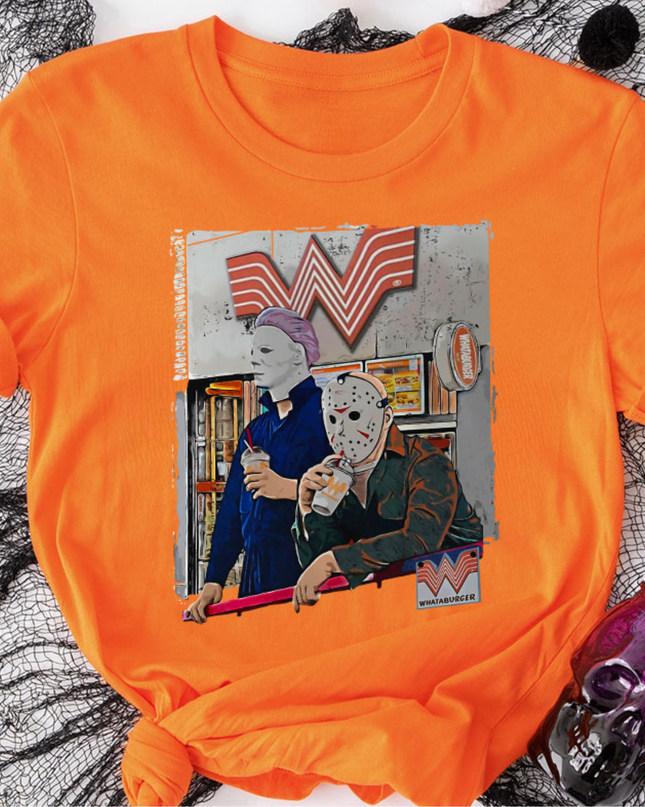 Unique Halloween Michael Myers Whataburger ShirtsTee image 0