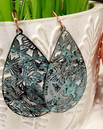 Metal Filigree Butterfly Earrings image 3