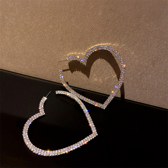 Heart Crystal Hoop Earrings image 2
