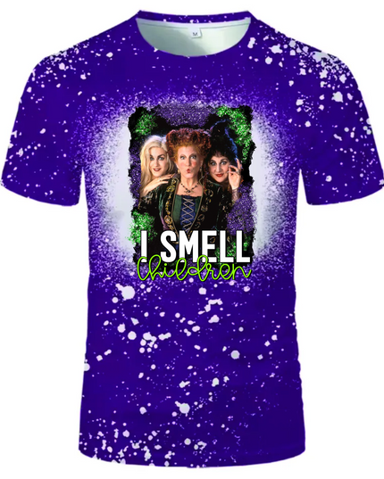 I Smell Children Bleach-Effect Witch Tee image 0