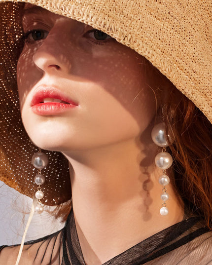 Vintage Pearl Dangle Earrings image 1