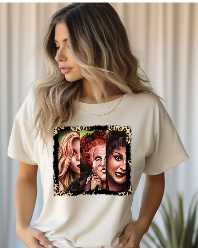 Leopard Frame Witch Sisters Tee image 0