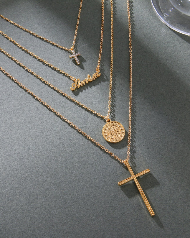 Bohemian Multilayer Big Cross Pendant Necklace image 5