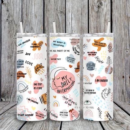 My Daily Affirmation 20oz Skinny Tumbler image 0