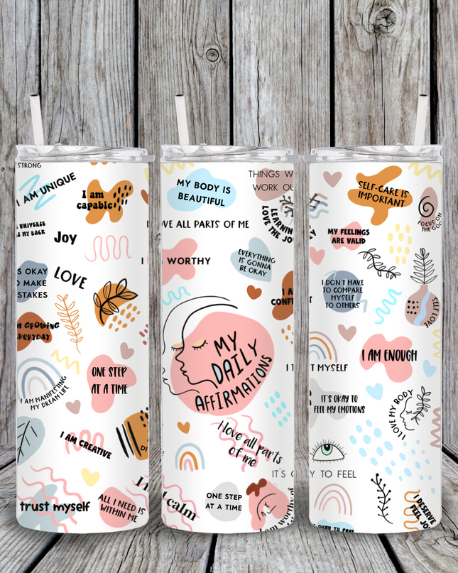 My Daily Affirmation 20oz Skinny Tumbler image 0